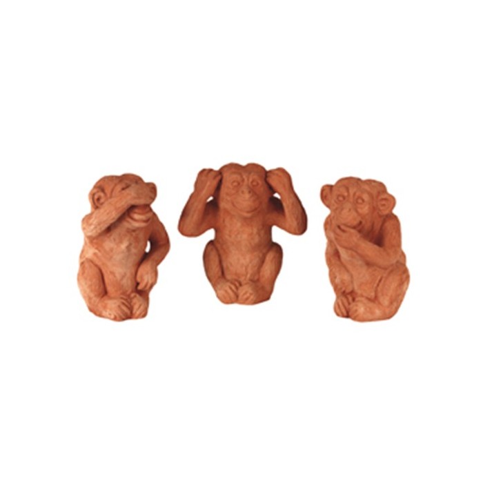 Terracotta See No Evil, Hear No Evil, Speak No Evil Monkeys